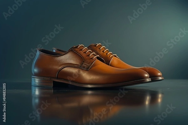 Obraz Stylish luxury leather shoes exuding elegance and modern fashion for formal or casual wear
