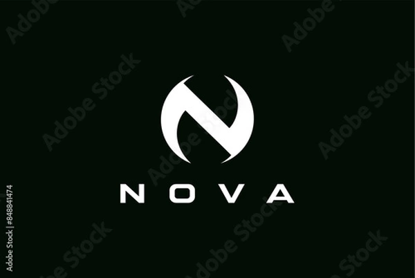 Fototapeta Nova round letter n logo design editable vector 