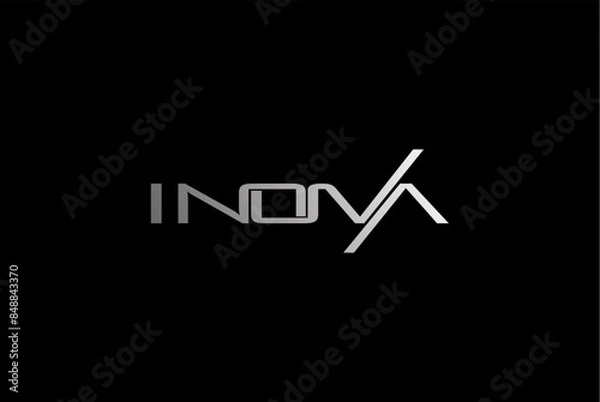 Fototapeta Inova business name logo design typography editable vector 