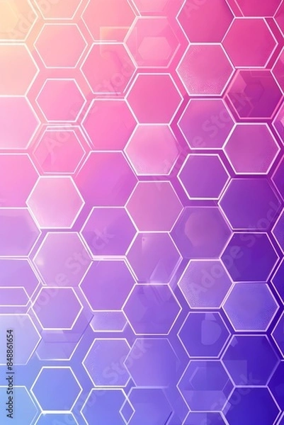 Obraz Gradient Honeycomb Pattern Fading into Solid Color   Minimalist Abstract Digital