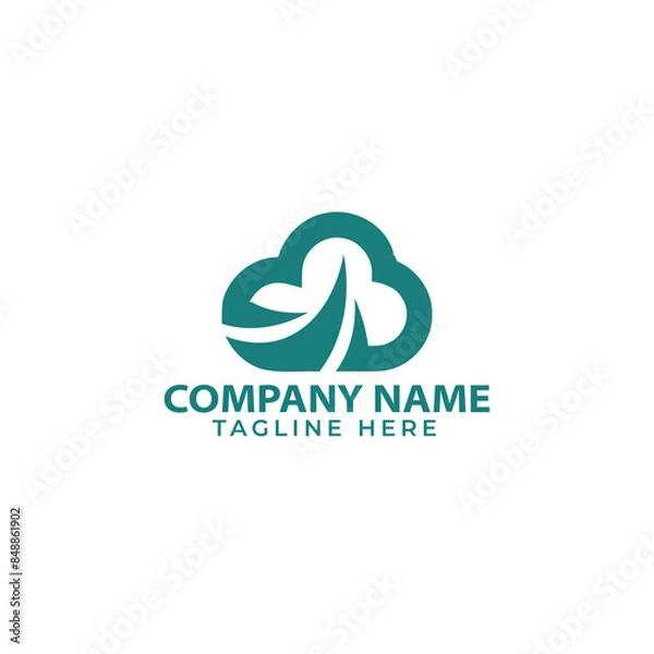 Fototapeta cloud technology vector logo design
