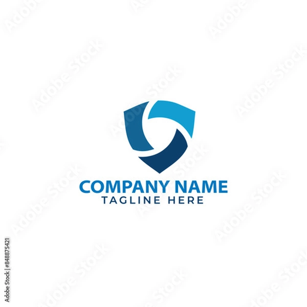 Fototapeta Security tech icon logo. Abstract shield secure logo design
