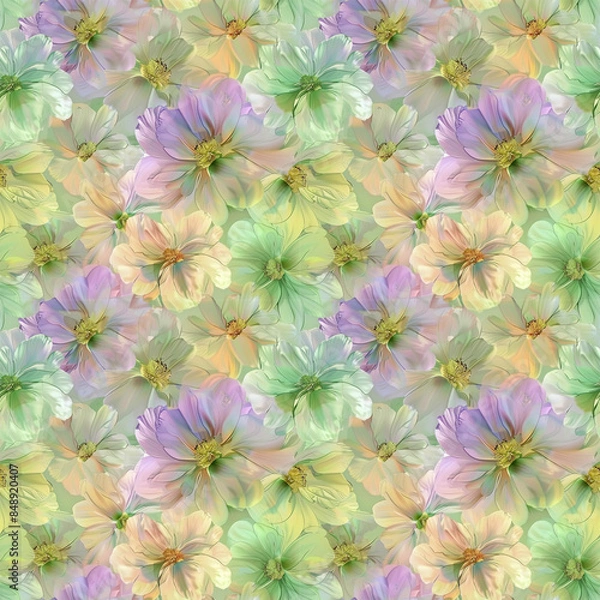 Fototapeta Floral variety color, form natural, seamless fabric pattern.
