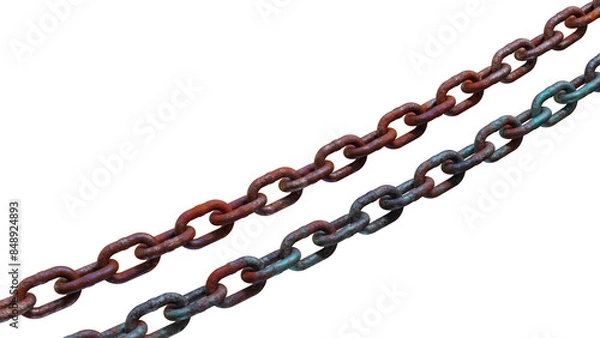 Obraz rusty metal chain 3D rendering