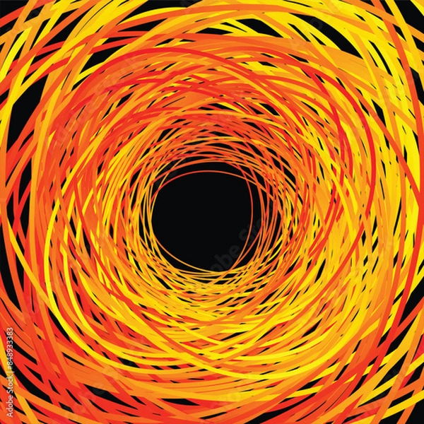 Obraz A long exposure of an elaborate concentric loop created using an orange light in a single long exposure photograph.