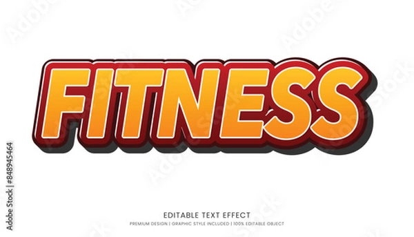 Fototapeta ftiness editable text effect vector design for champion ship and community club logo