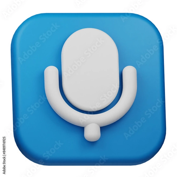 Fototapeta voice 3d icon isolated on the transparent
