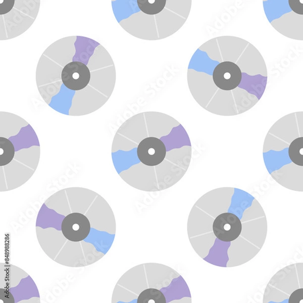 Obraz Classic y2k, 90s and 2000s aesthetic. Flat style retro CD, compact disc, vintage seamless pattern. Hand-drawn vector.