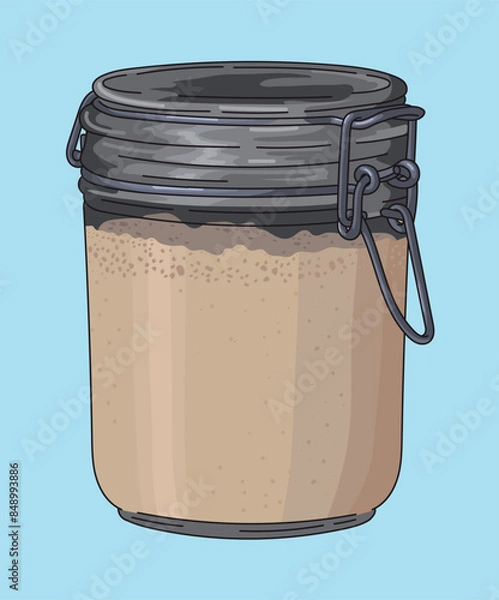 Obraz Sourdough Starter Jar Baking Sourdough Bread