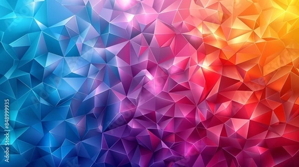 Fototapeta A vibrant, multicolored geometric pattern featuring shades of blue, pink, and orange, creating a dynamic and eye-catching background.