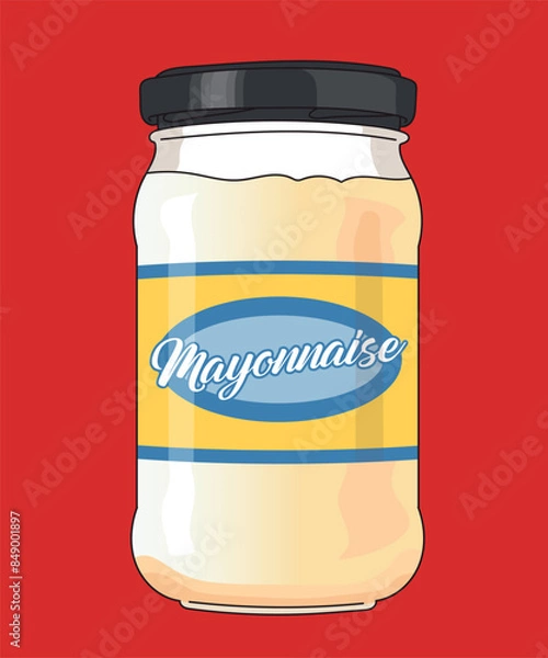 Fototapeta Mayonnaise Jar Mayo Jars With Logo