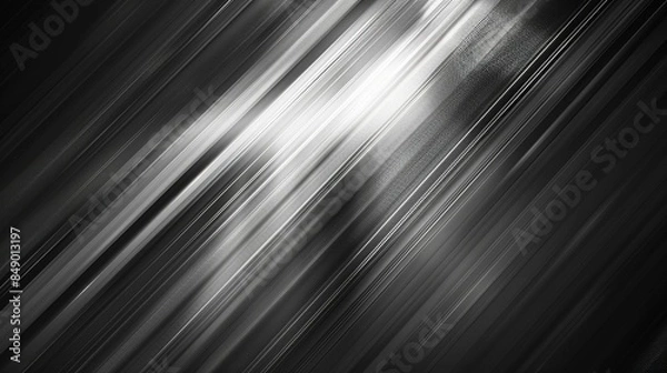 Fototapeta Abstract black and white background with diagonal lines and a bright light source.
