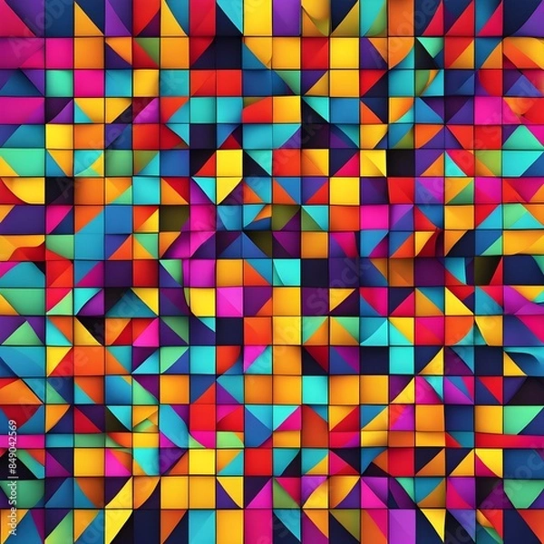 Obraz abstract geometric patchwork illustration