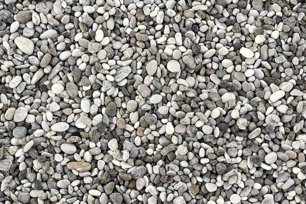 Obraz Background with different and small sea pebbles.
Sea pebbles in white, grey and brown color.
