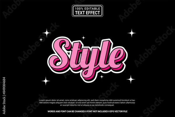 Fototapeta Editable text effect Style 3d cartoon template style modern premium vector
