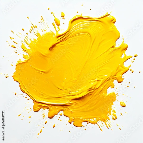 Obraz yellow paint splashes on white