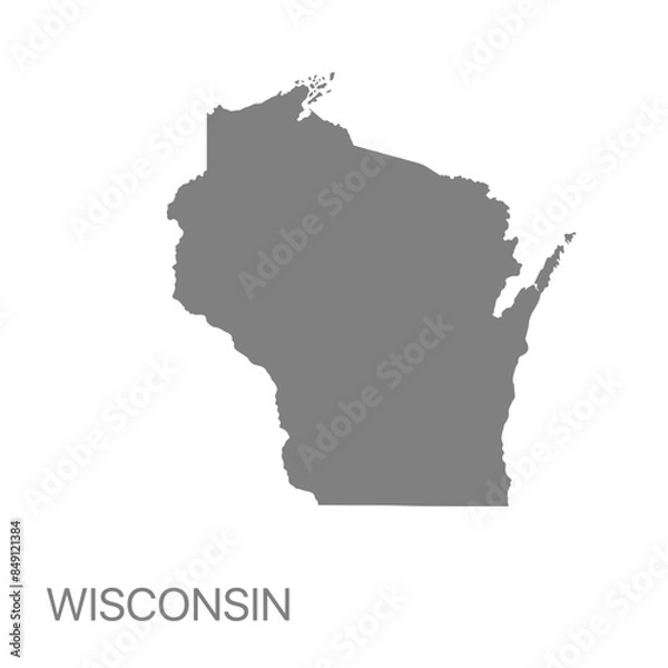 Obraz High quality detailed map Wisconsin state