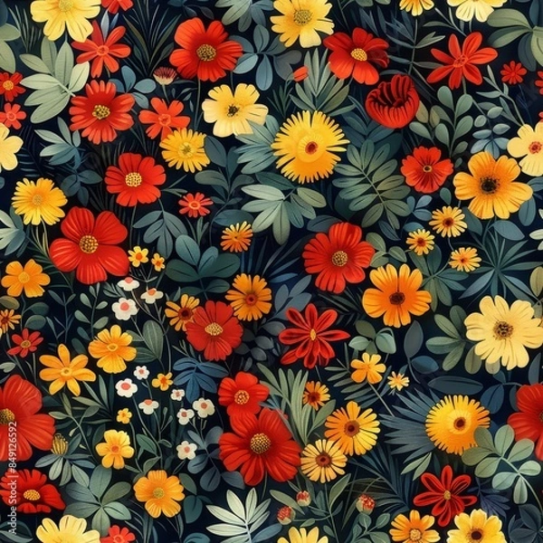 Fototapeta Abstract background illustration in the style of the 70s