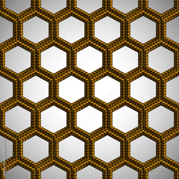 Obraz Hexagonal plastic seamless pattern. Editable vector. Eps 10