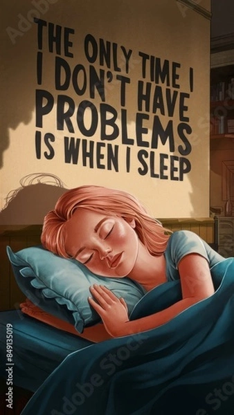 Obraz THE ONLY TIME I DON'T HAVE PROBLEMS IS WHEN I SLEEP