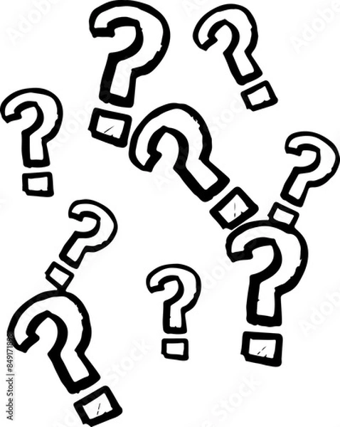 Fototapeta Set of Question Marks Vector Silhouettes