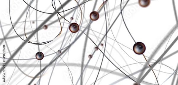 Fototapeta network shape. Abstract 3D render