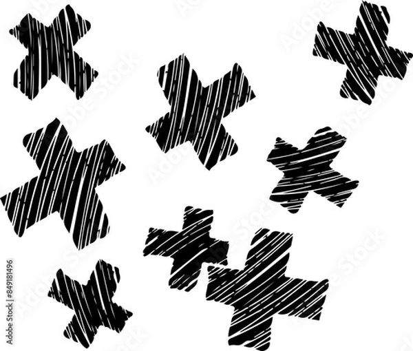 Fototapeta plus signs pattern vector silhouettes