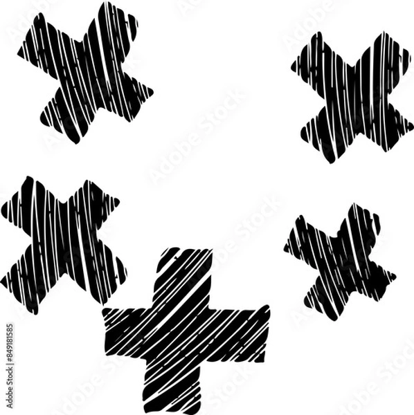Fototapeta plus signs pattern vector silhouettes