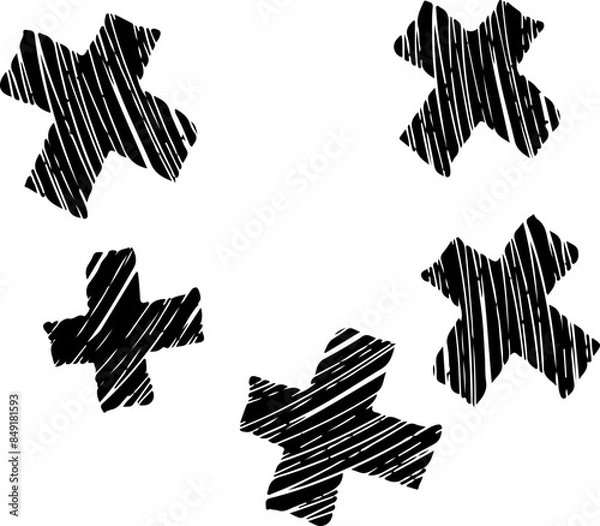 Fototapeta plus signs pattern vector silhouettes