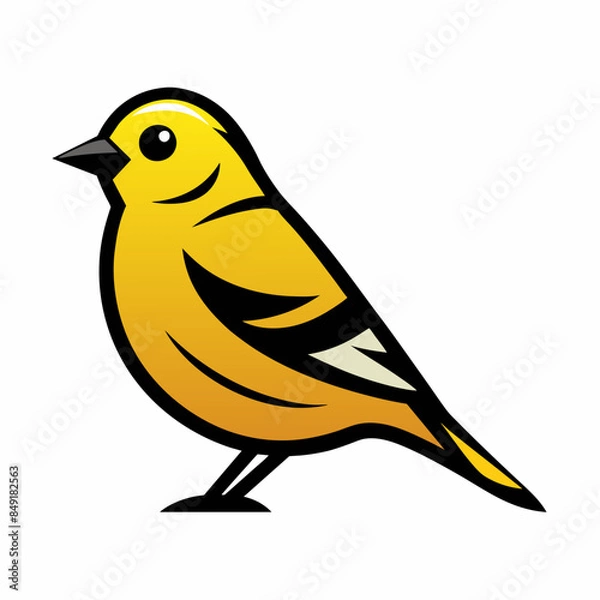 Obraz Solid black outline Gold crest animal vector