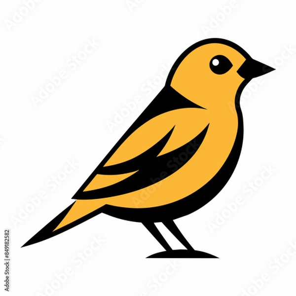 Obraz Solid black outline Gold crest animal vector