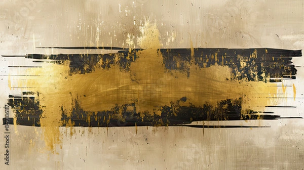 Fototapeta Chic and trendy modern brushed gold illustration, AI generative