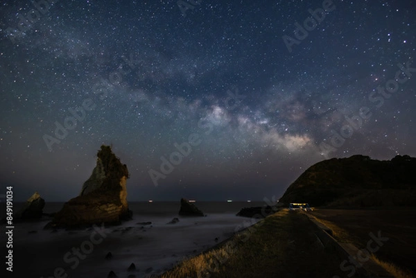 Obraz いすみ市夫婦岩の天の川