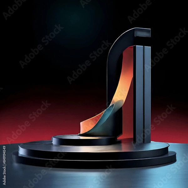 Fototapeta Photo of a beautiful podium for products, business, etc. generative ai