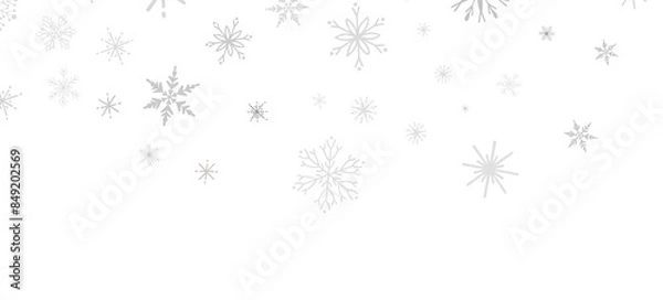 Fototapeta Flurry of Snowflakes: Radiant 3D Illustration Showcasing Falling Festive Snow Crystals