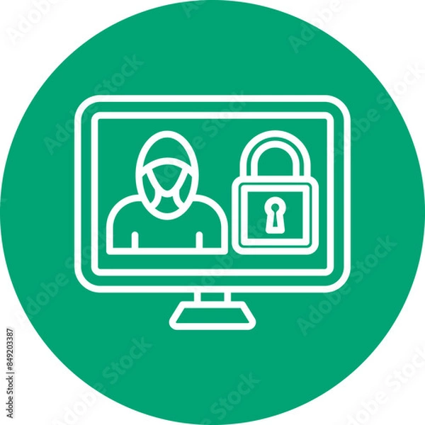 Fototapeta Cyber attack line circle icon