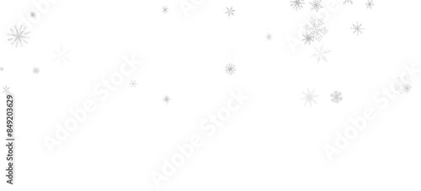 Obraz Frosty Snowfall: Mesmeric 3D Illustration Depicting Descending Holiday Snowflakes