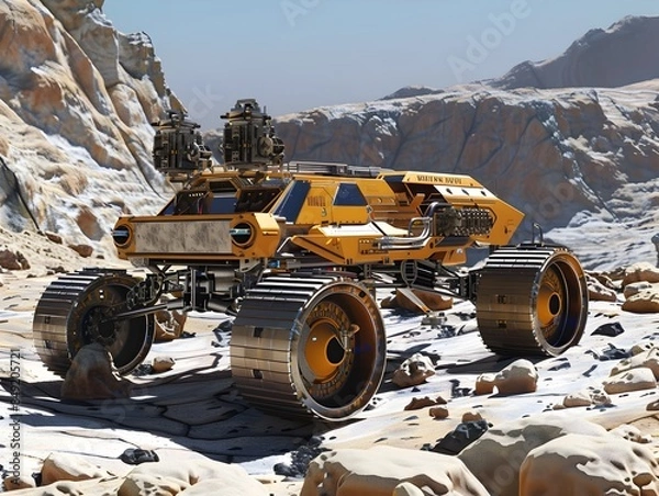 Fototapeta Streamlined Interplanetary Rover with Advanced Autonomous Navigation and Modular Instrumentation