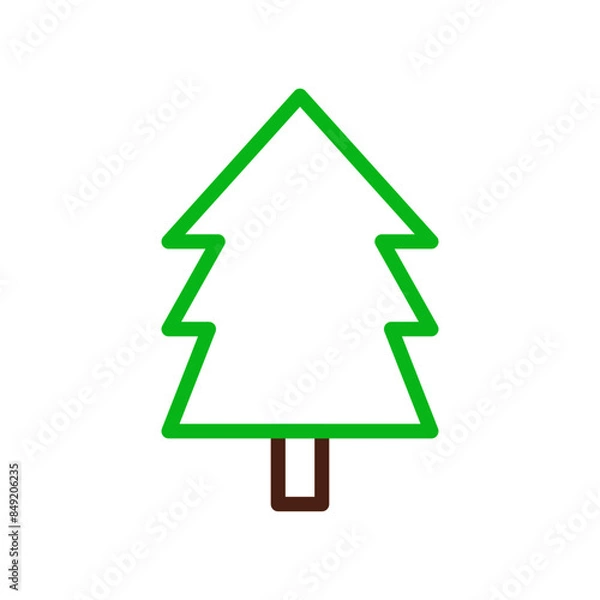 Fototapeta tree icon duocolor green brown