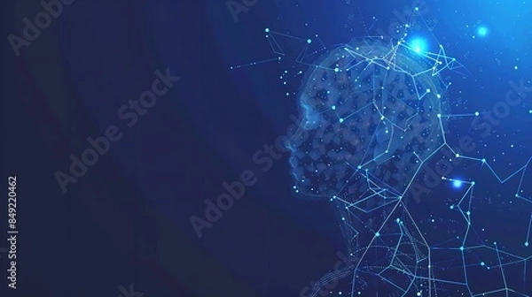 Obraz テクノロジーの光により形作られた人間