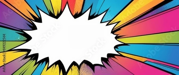 Obraz Abstract Comic Background. Abstract comic background with explosion effect and lightning. 