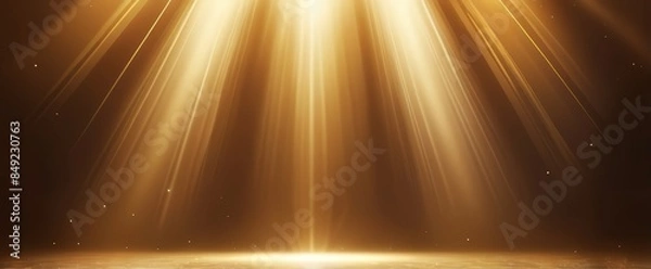 Obraz golden scene with light rays background, copy space. Light Beam Effect Background. Sunbeams Bright rays background