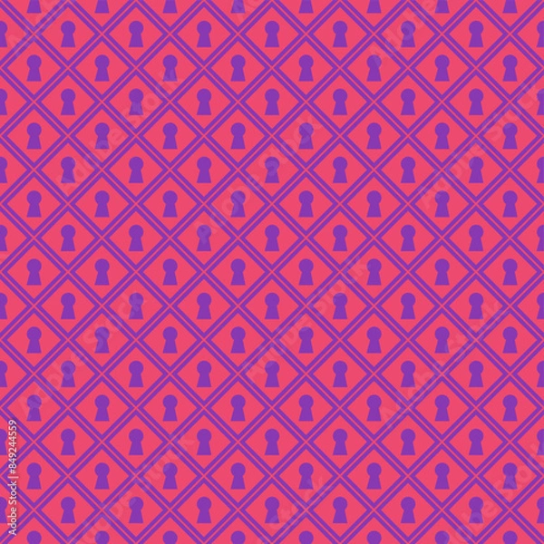 Fototapeta Alice in Wonderland seamless pattern keyhole