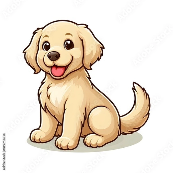 Fototapeta golden retriever puppy, golden retriever dog, vector image