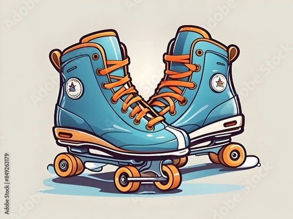 Obraz roller skates on white background 2D 