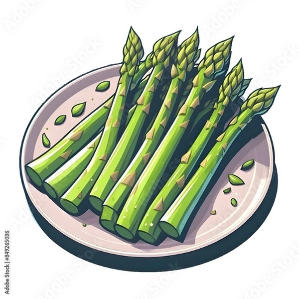 Obraz asparagus on a white background 2D