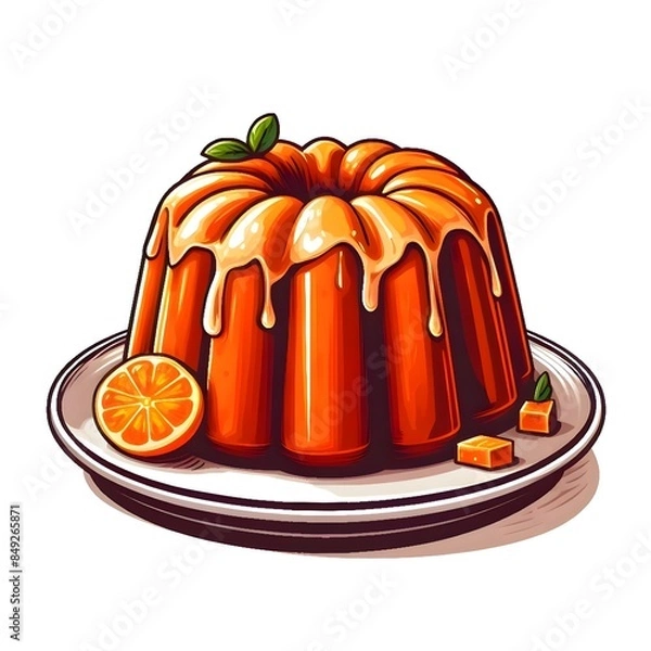 Obraz Orange Pouding isolated 2D 