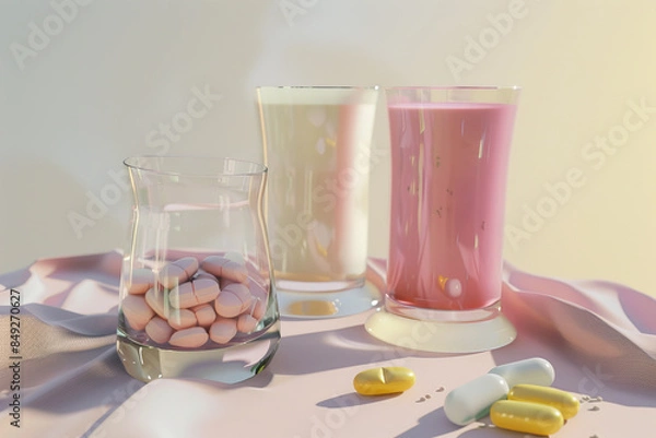 Obraz Probiotics showcase the various forms they can take, from capsules to yogurt