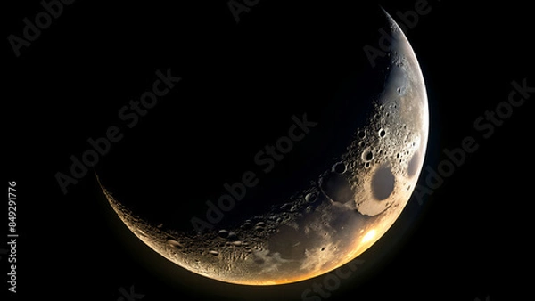 Obraz Crescent Moon on black background