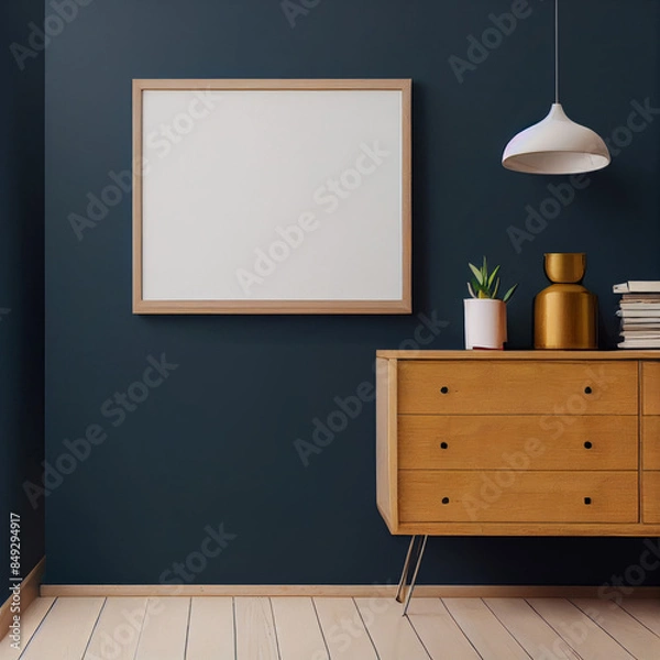 Fototapeta Poster canvas in frame mockup